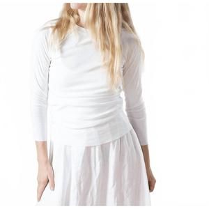 NEW NSF aria fitted rib knit raglan crew in chalk